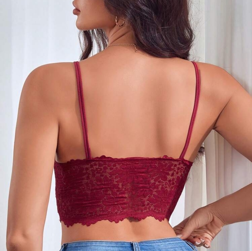 Bundle👝$8~NWT Floral Lace Longline Bra - Picture 2 of 4